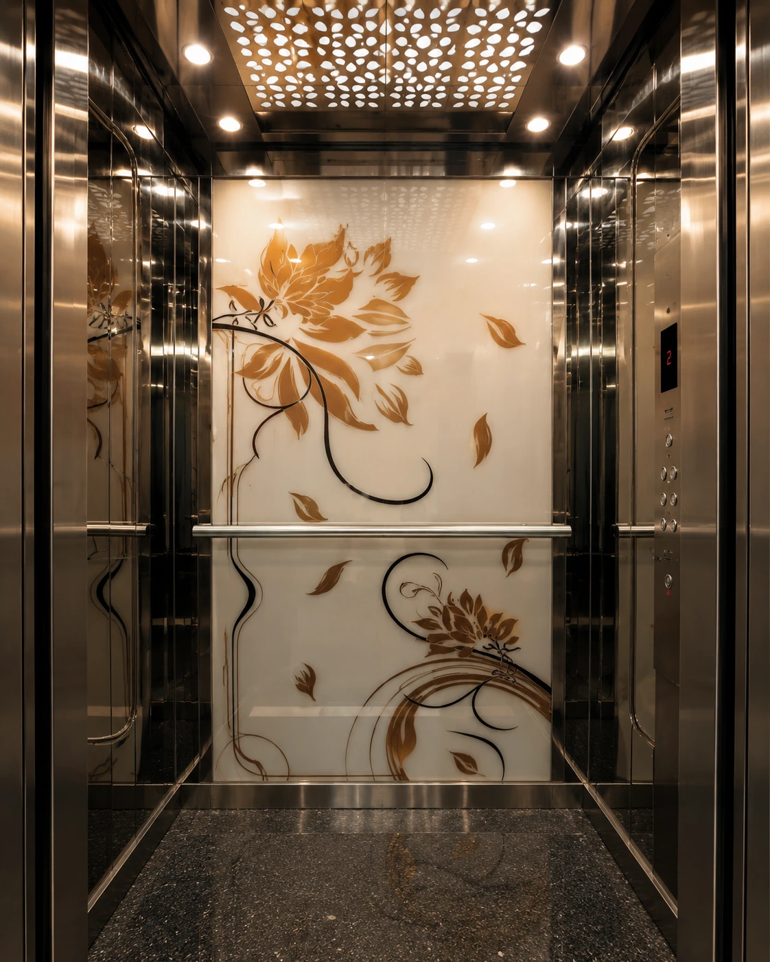 SS Decorative Cabin with Glass Digital Print