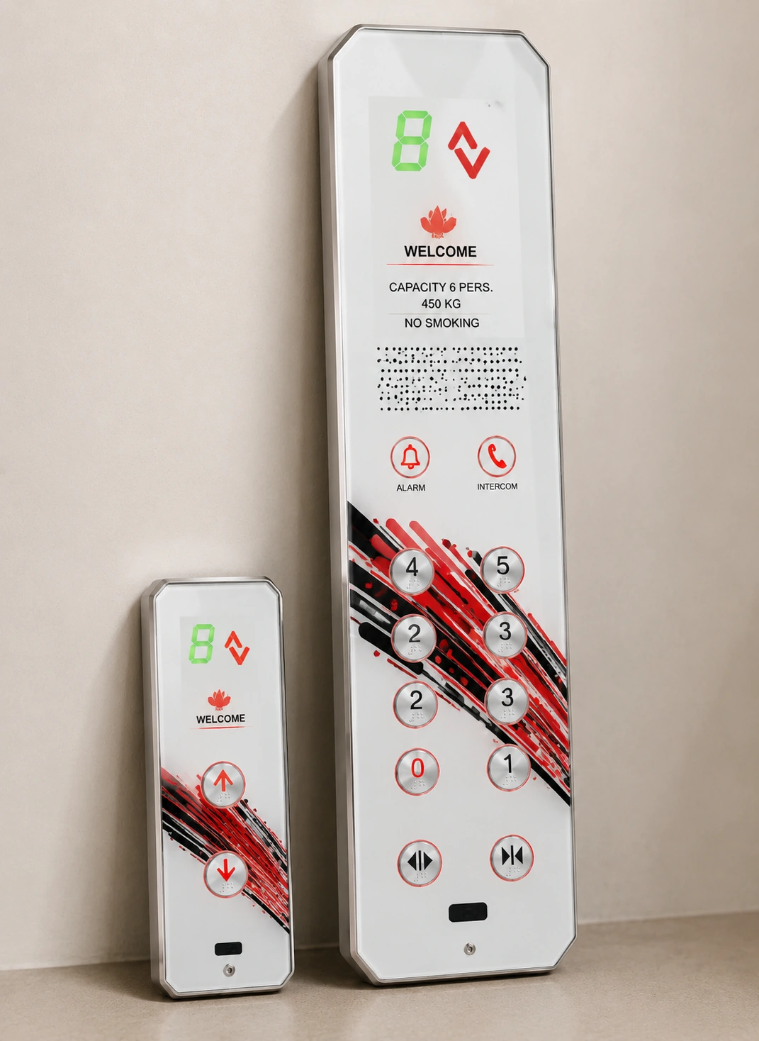 White Red Acrylic COP LOP Panel